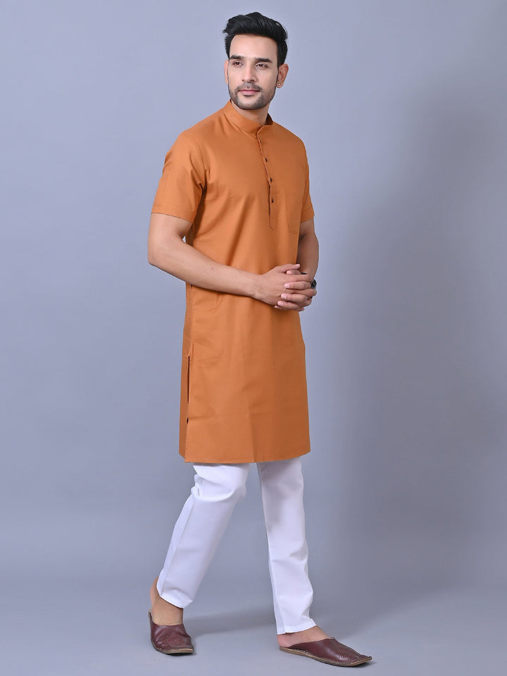 Solid Camel Brown Kurta Top