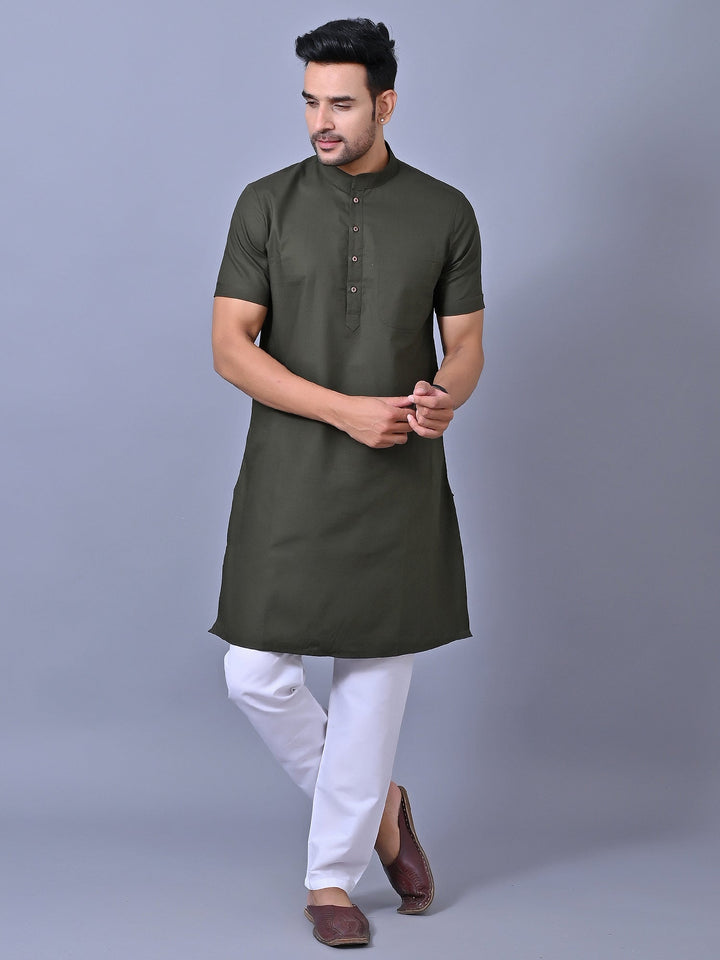 Solid Olive Kurta Top