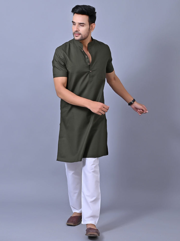 Solid Olive Kurta Top