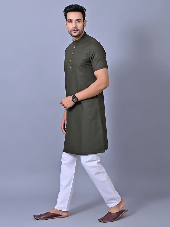 Solid Olive Kurta Top