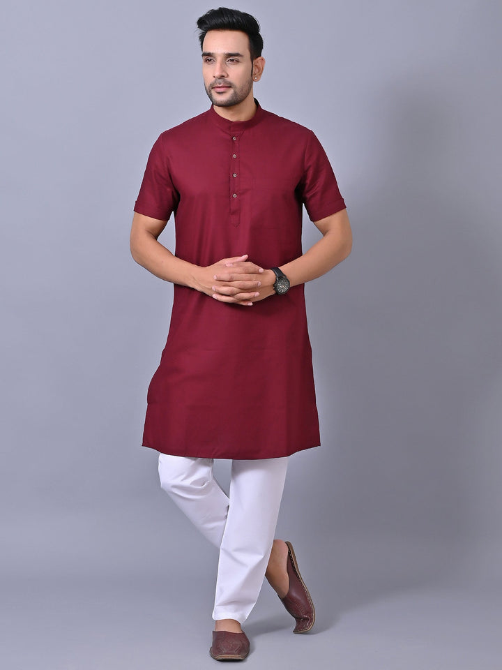 Solid Burgundy Kurta Top