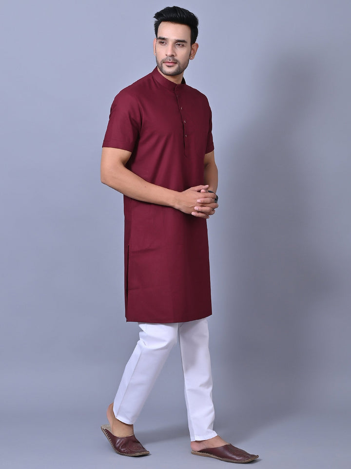 Solid Burgundy Kurta Top