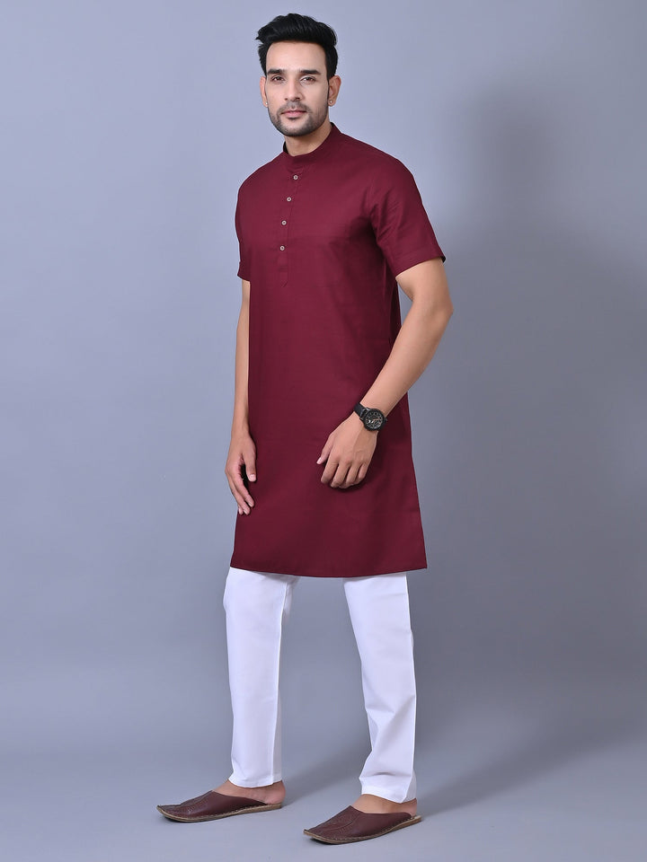 Solid Burgundy Kurta Top