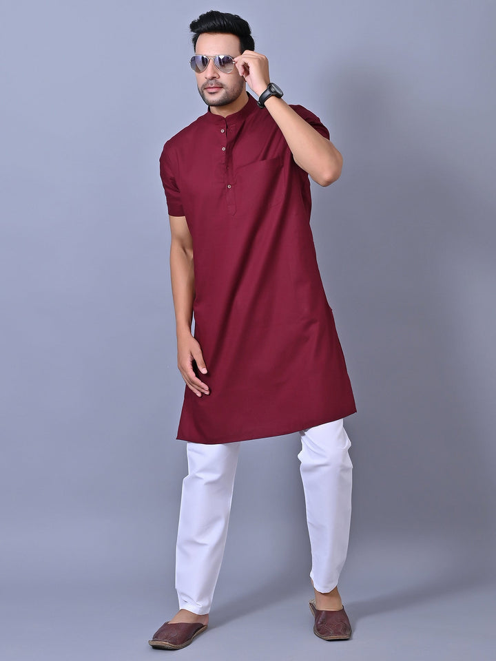 Solid Burgundy Kurta Top