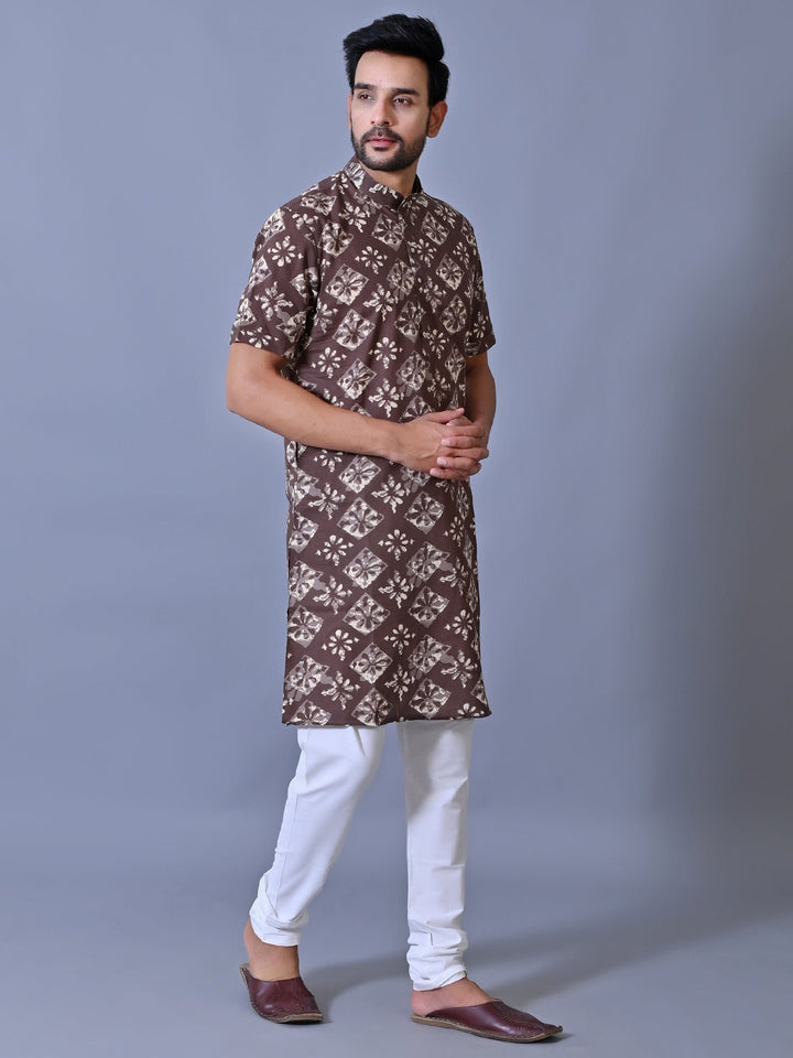 Abstract Brown Kurta Top