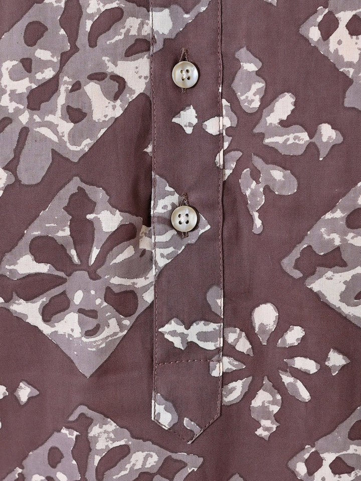 Abstract Brown Kurta Top