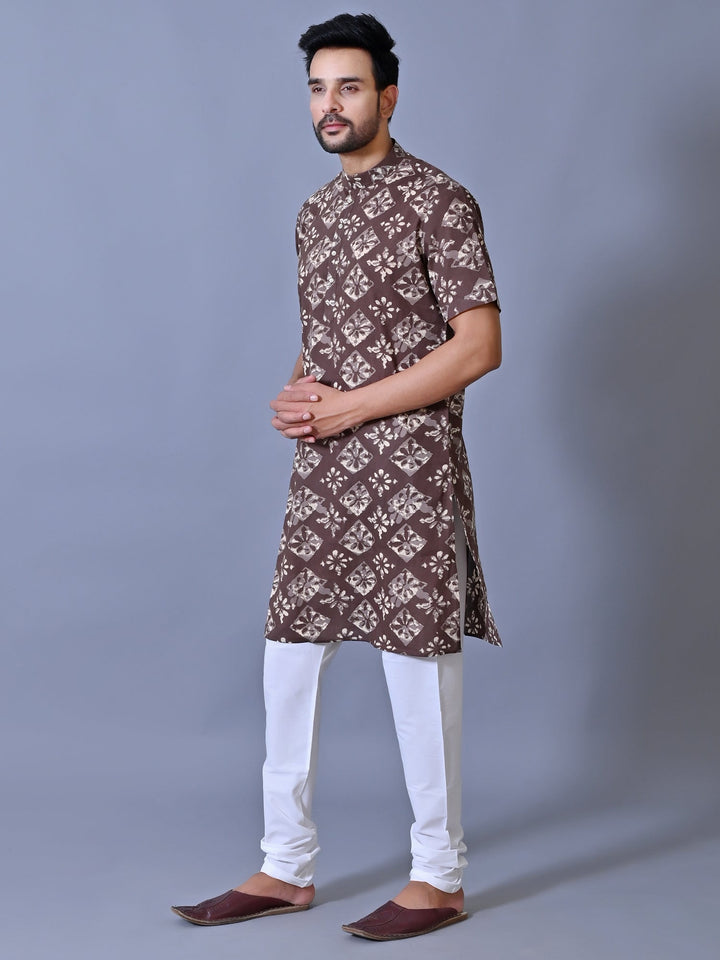 Abstract Brown Kurta Top