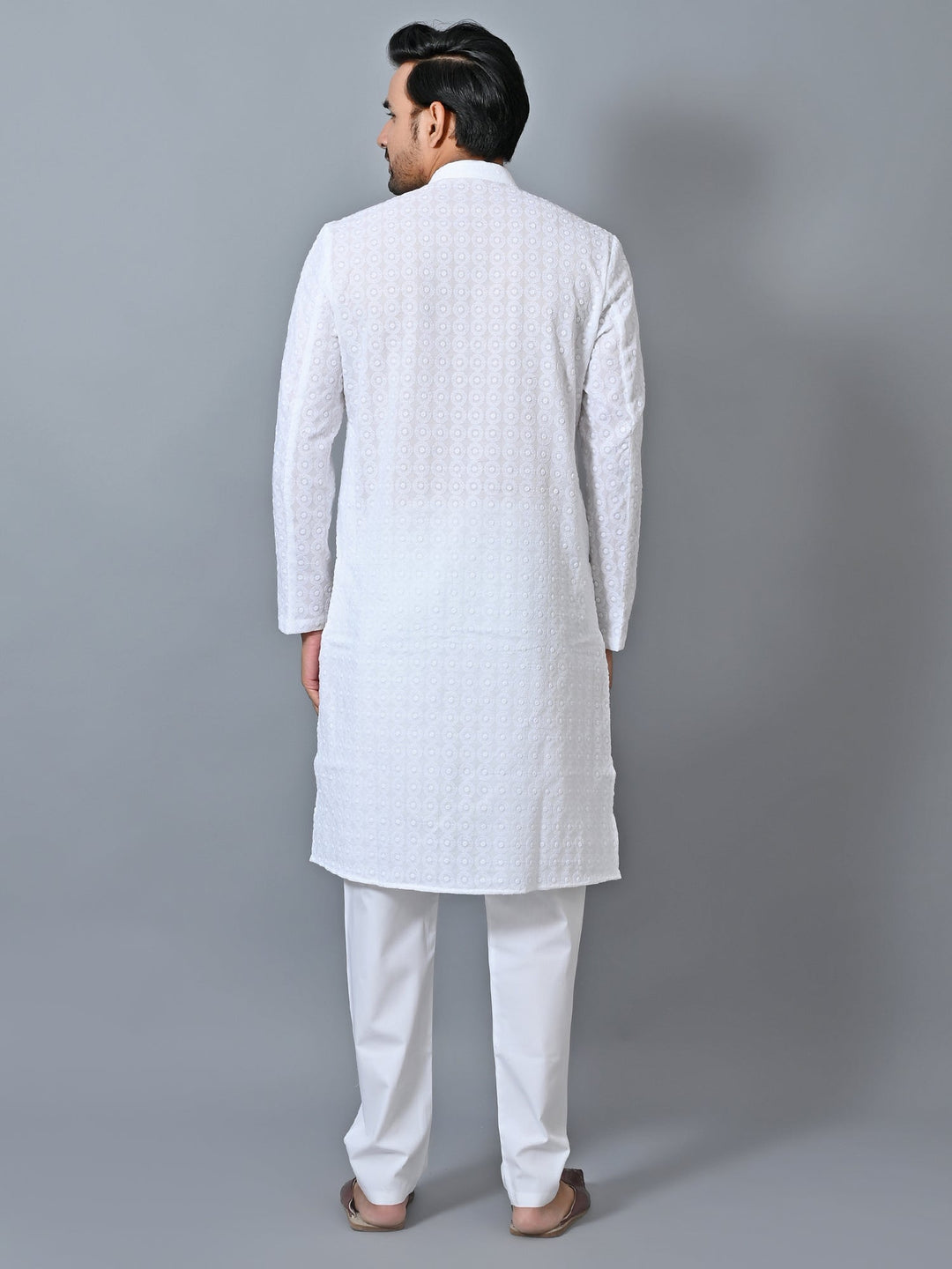 Embroidered White Kurta Set