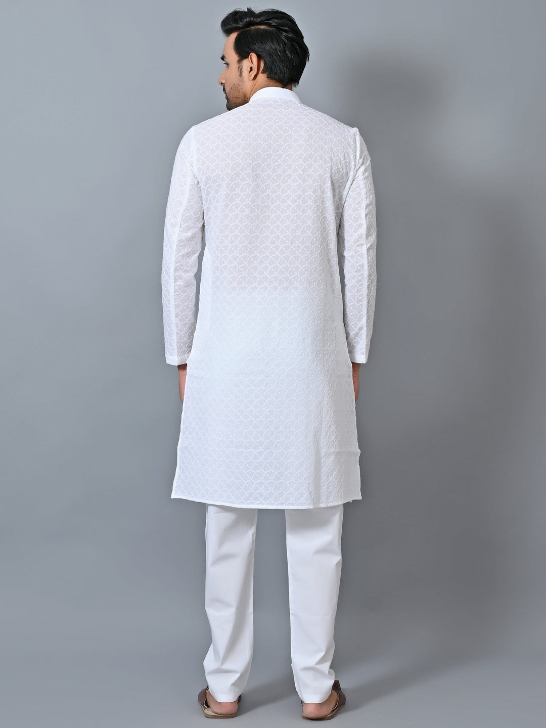 Embroidered White Kurta Set