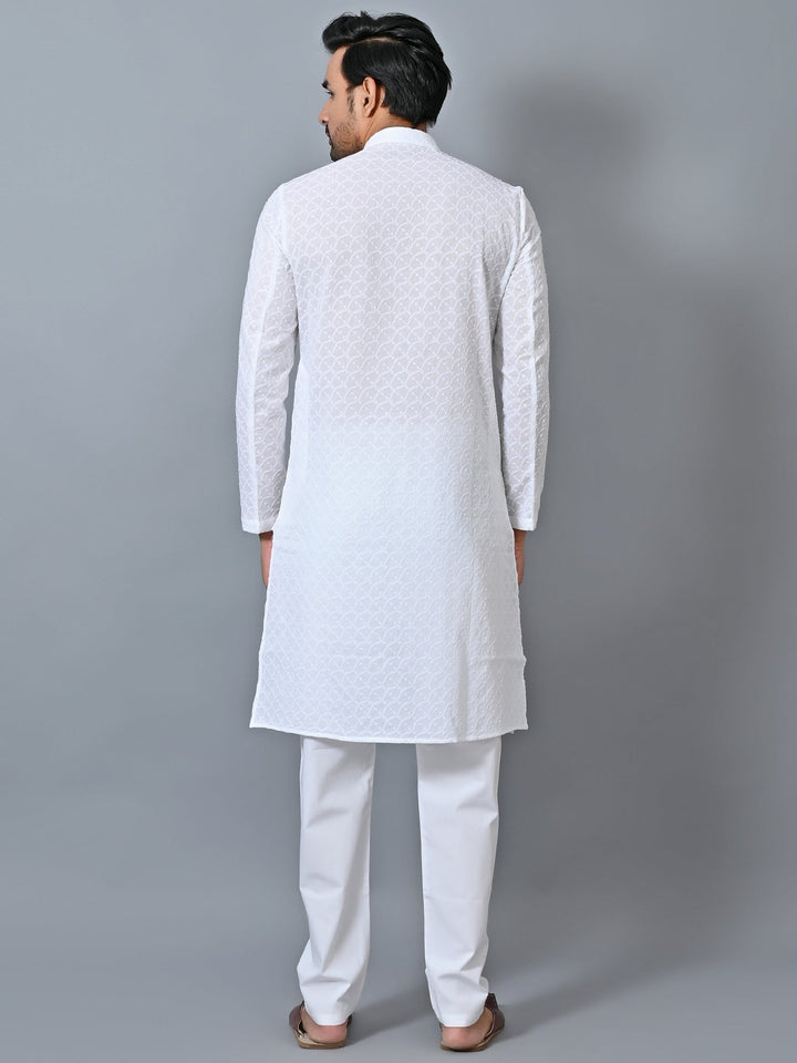 Embroidered White Kurta Set