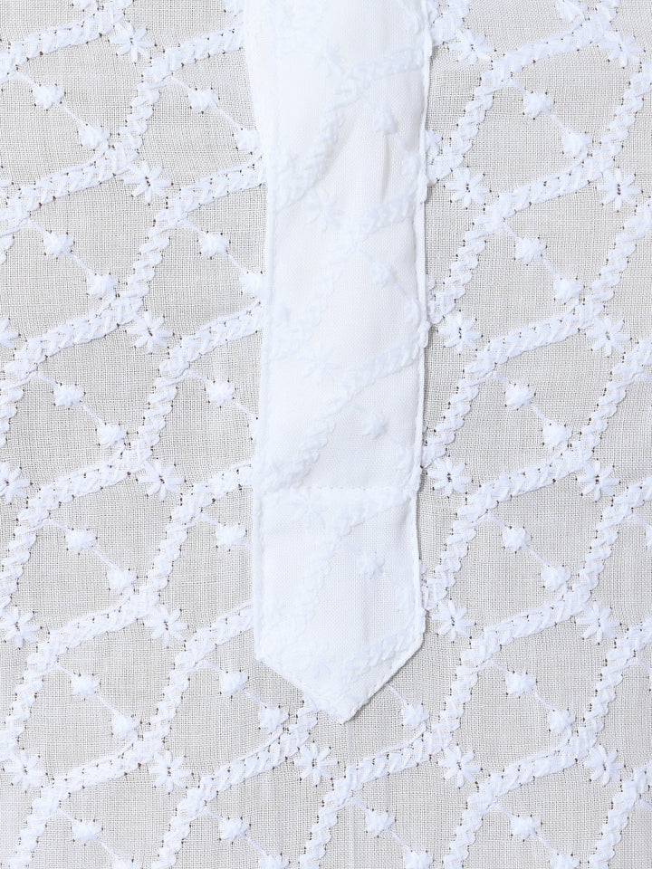 Embroidered White Kurta Set