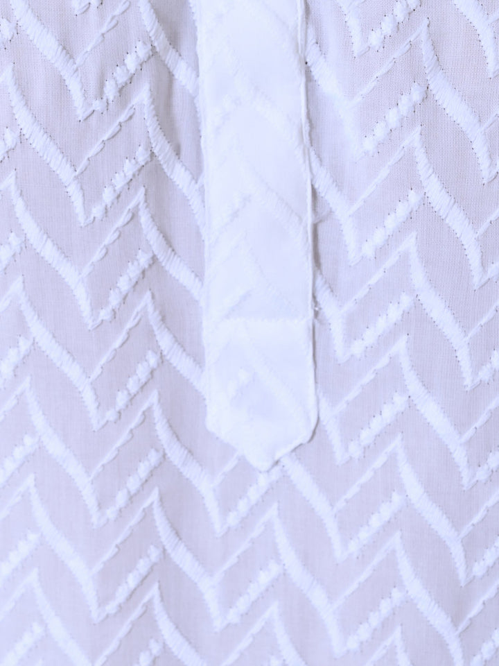 Chikan White Kurta Set