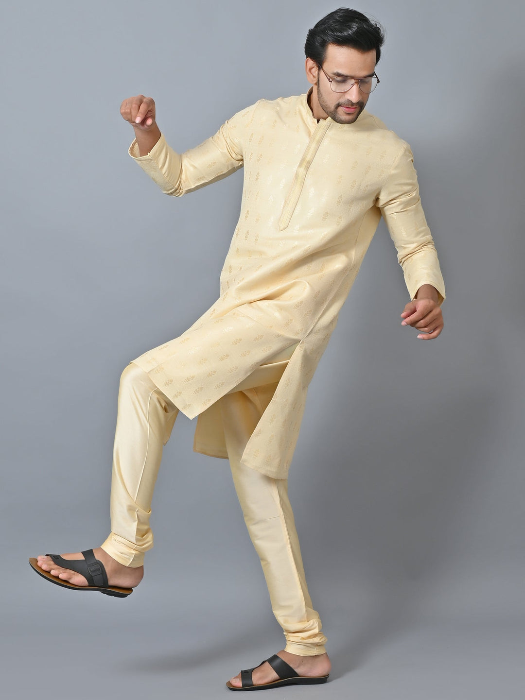 Printed Gold Kurta Set