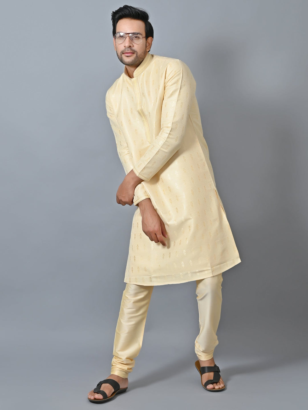 Printed Gold Kurta Set