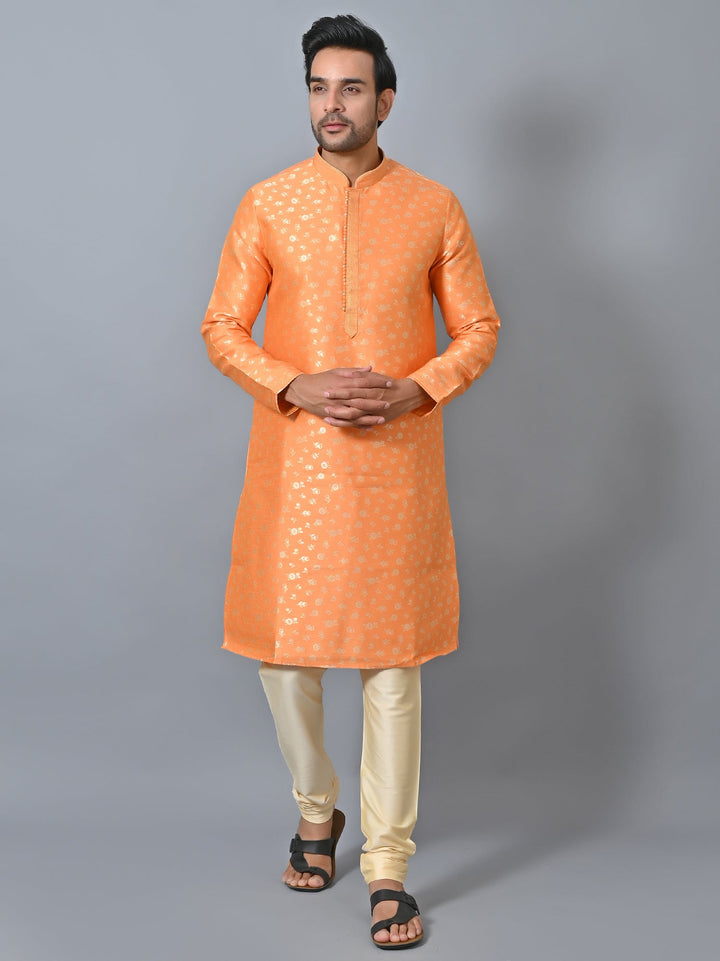 Printed Orange Kurta Set