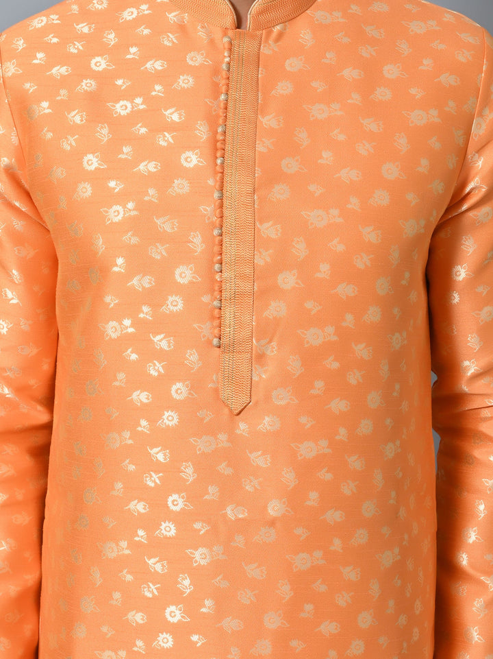 Printed Orange Kurta Set