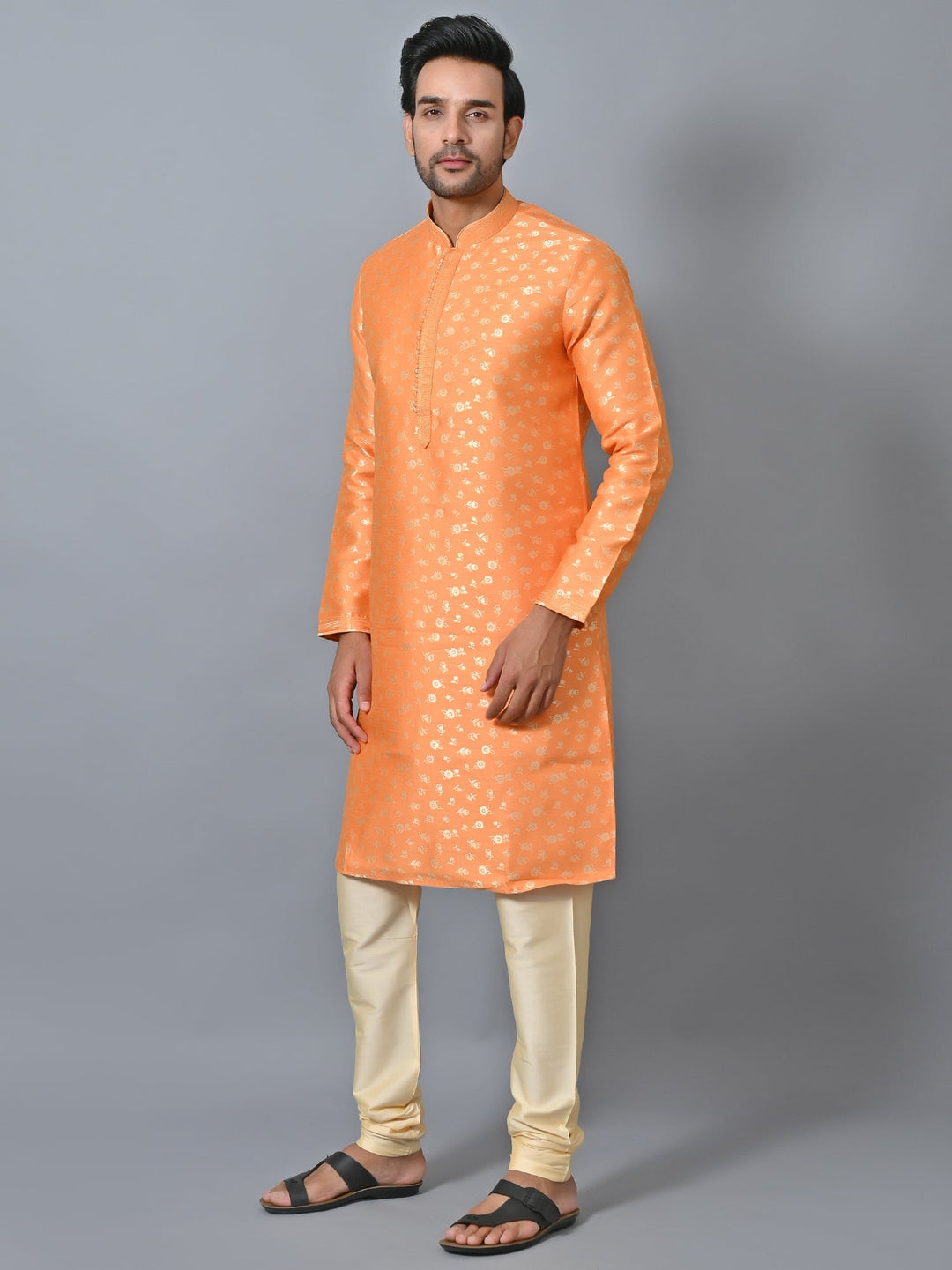 Printed Orange Kurta Set