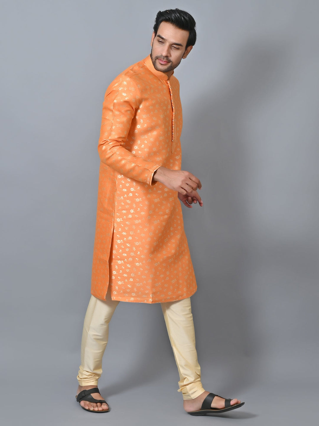 Printed Orange Kurta Set