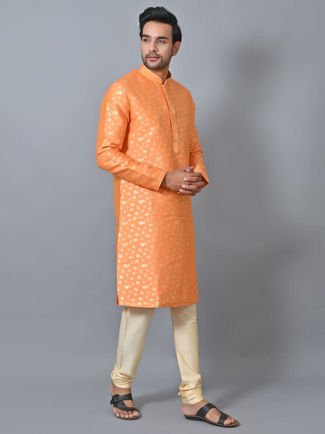 Printed Orange Kurta Set