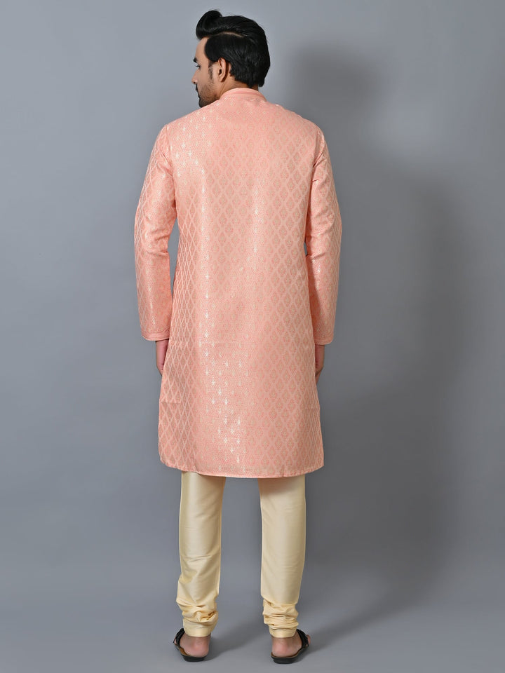 Printed Peach Kurta Set