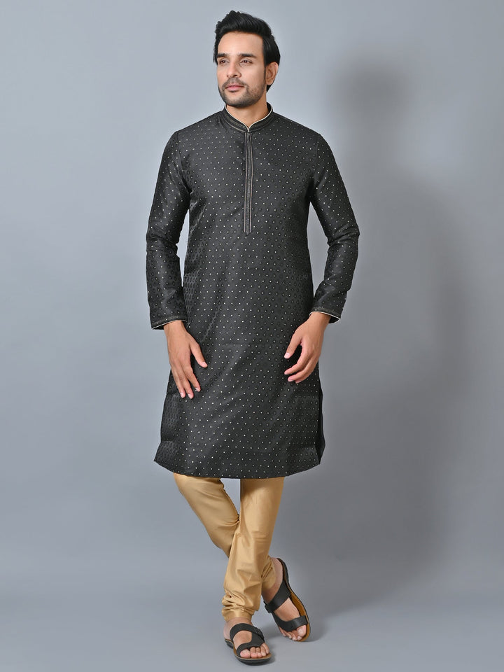 Printed Black Kurta Set