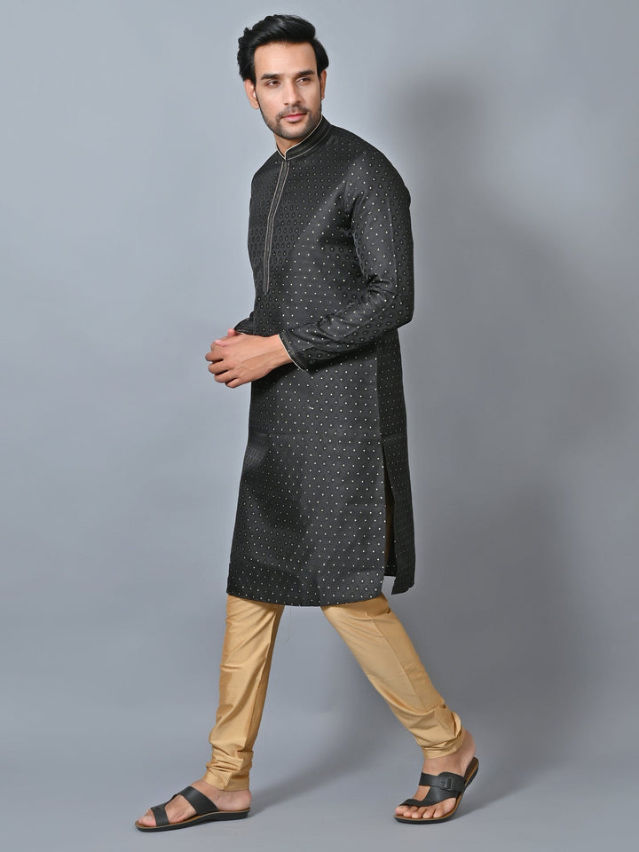 Printed Black Kurta Set