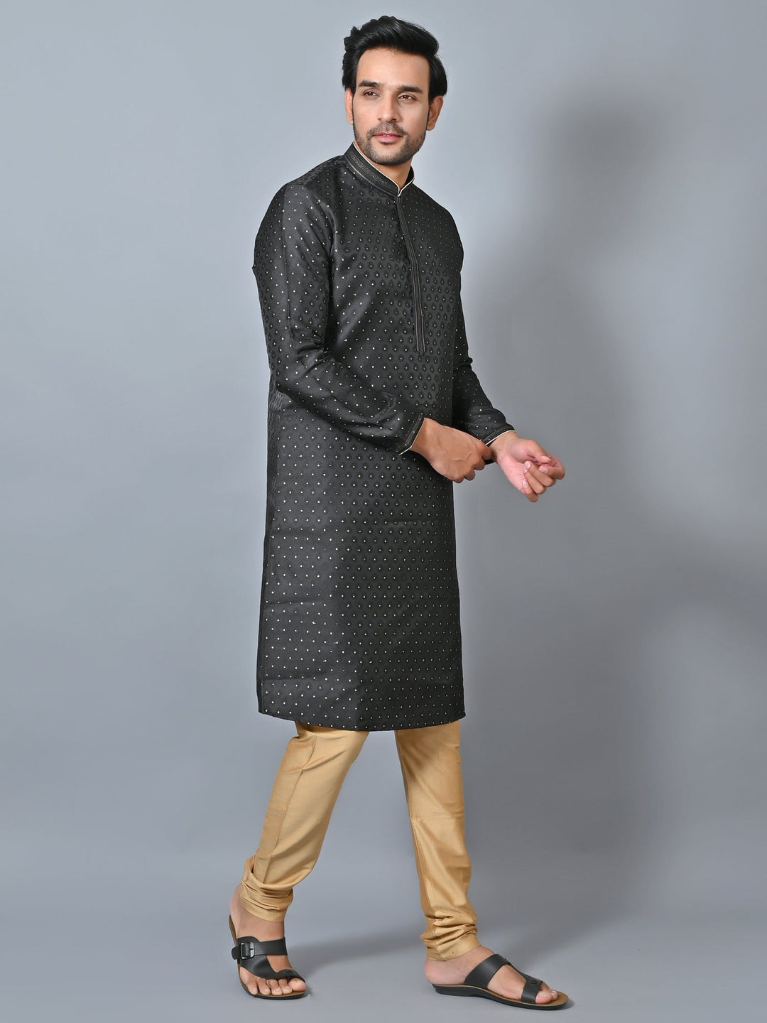 Printed Black Kurta Set