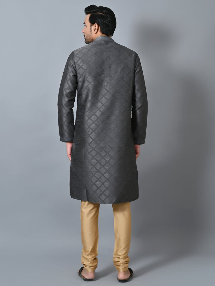 Striped Grey Kurta Set