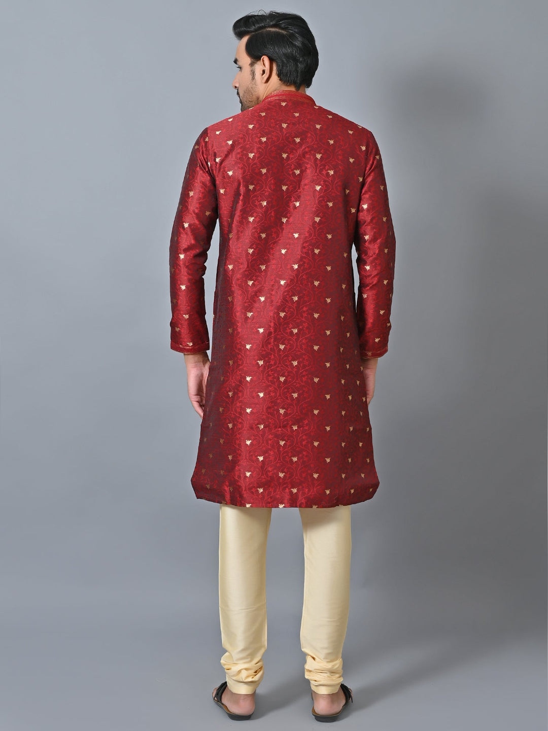 Printed Maroon Kurta Set