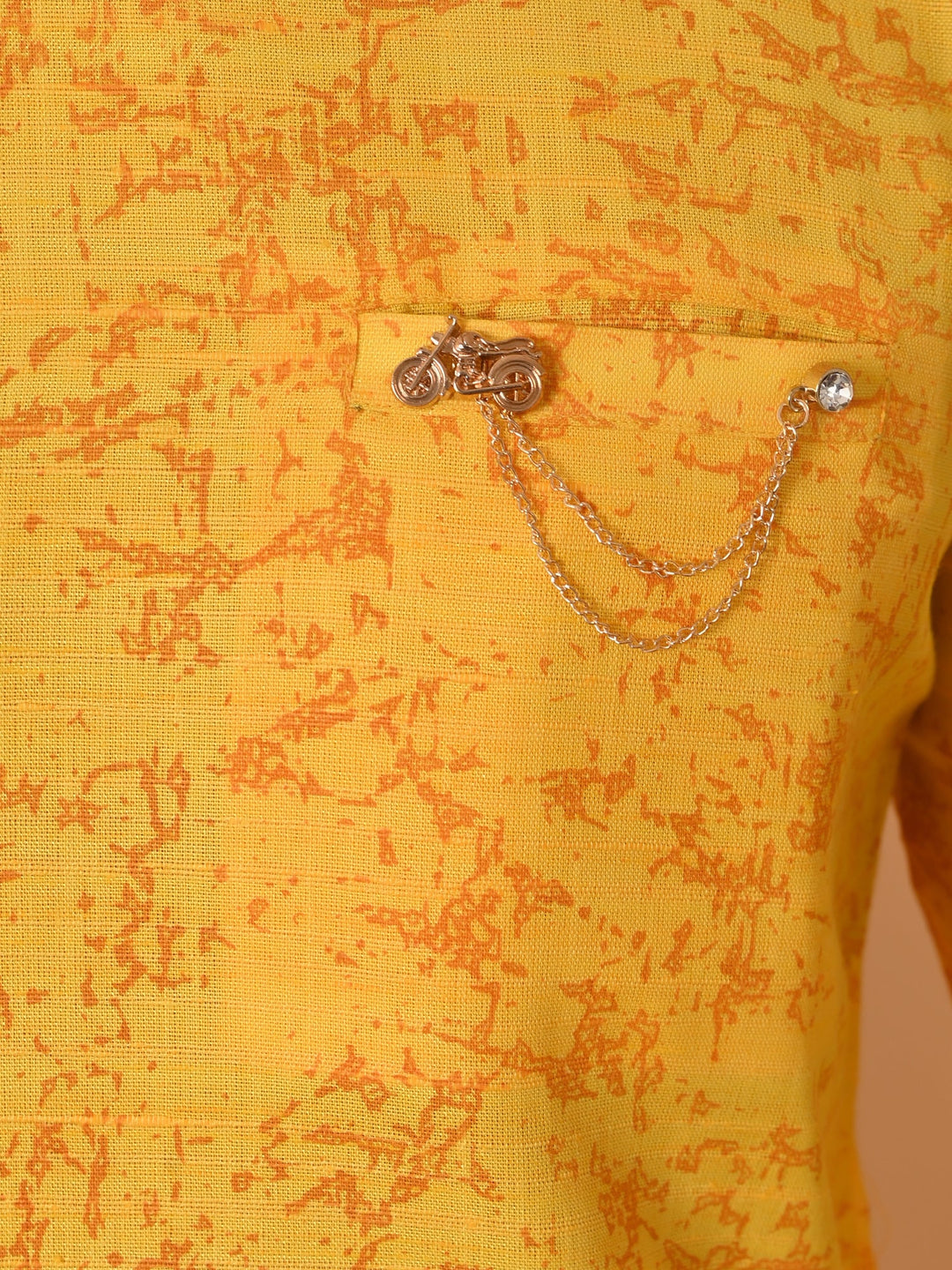 Textured Yellow Only Kurta