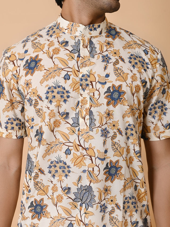 Floral Cream Only Kurta
