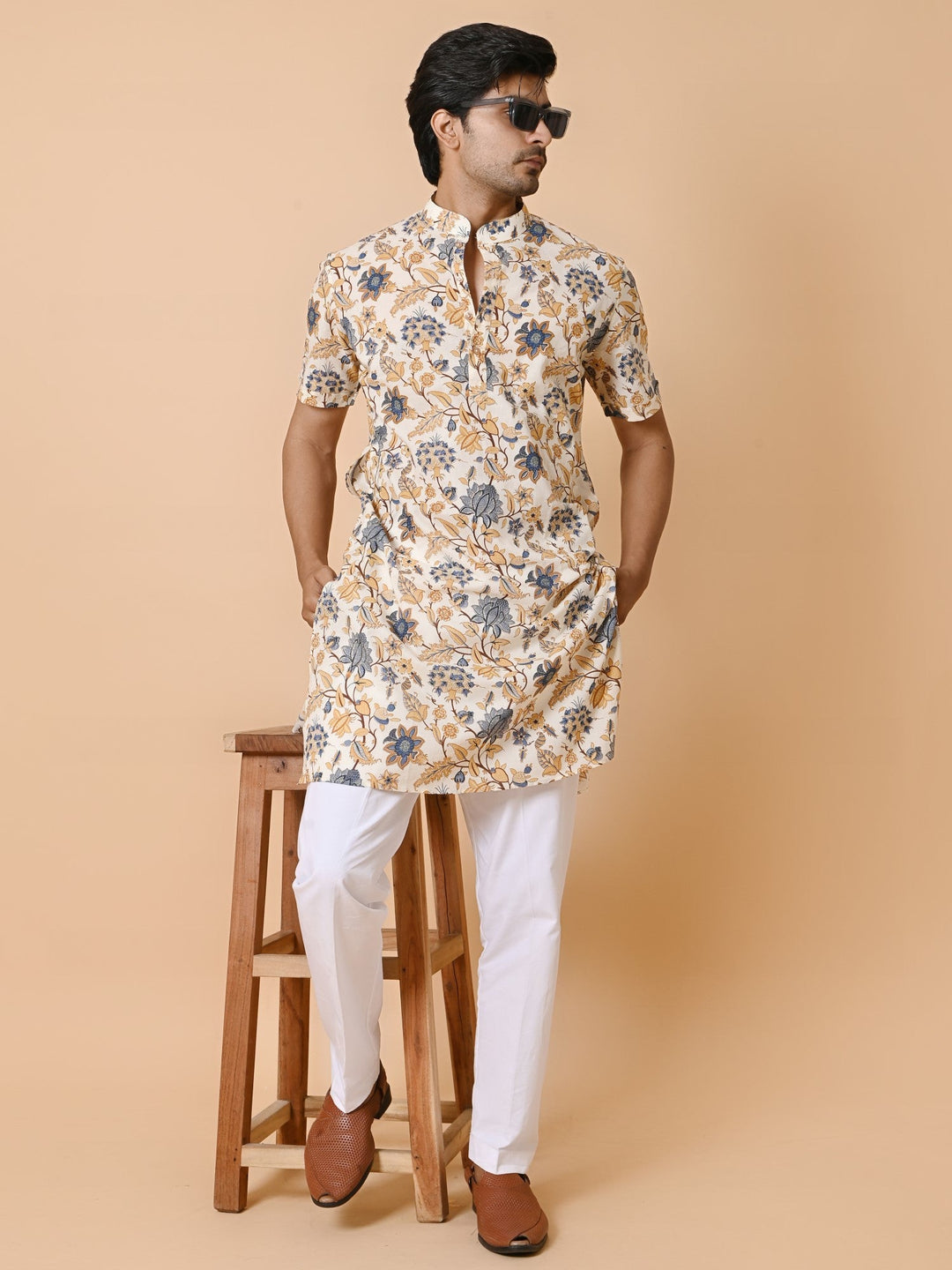 Floral Cream Only Kurta
