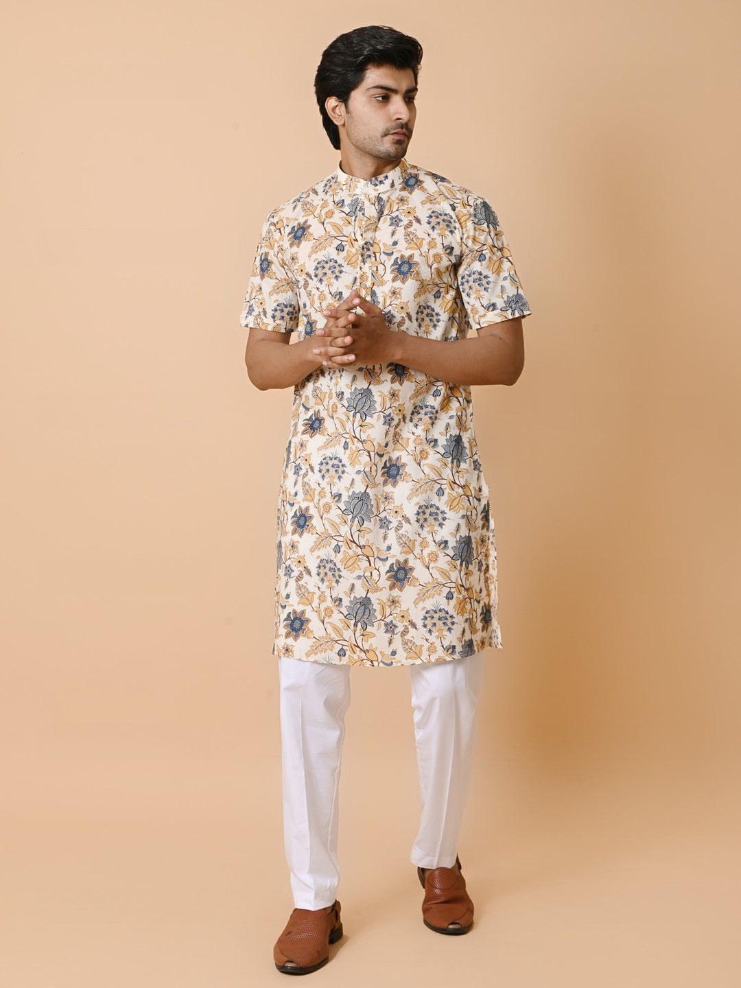 Floral Cream Only Kurta