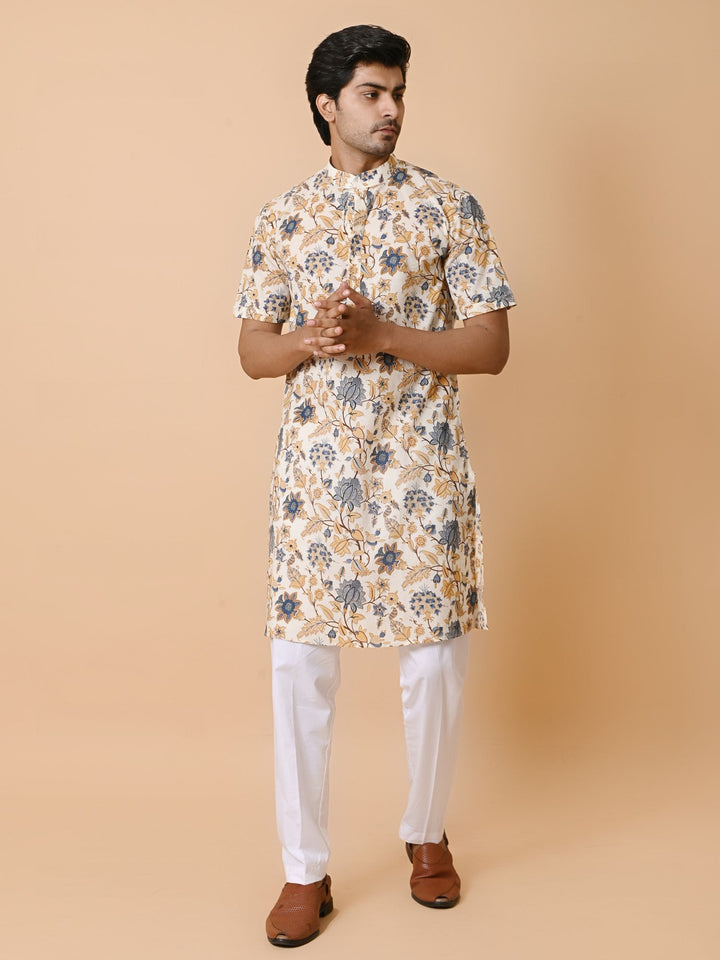 Floral Cream Only Kurta