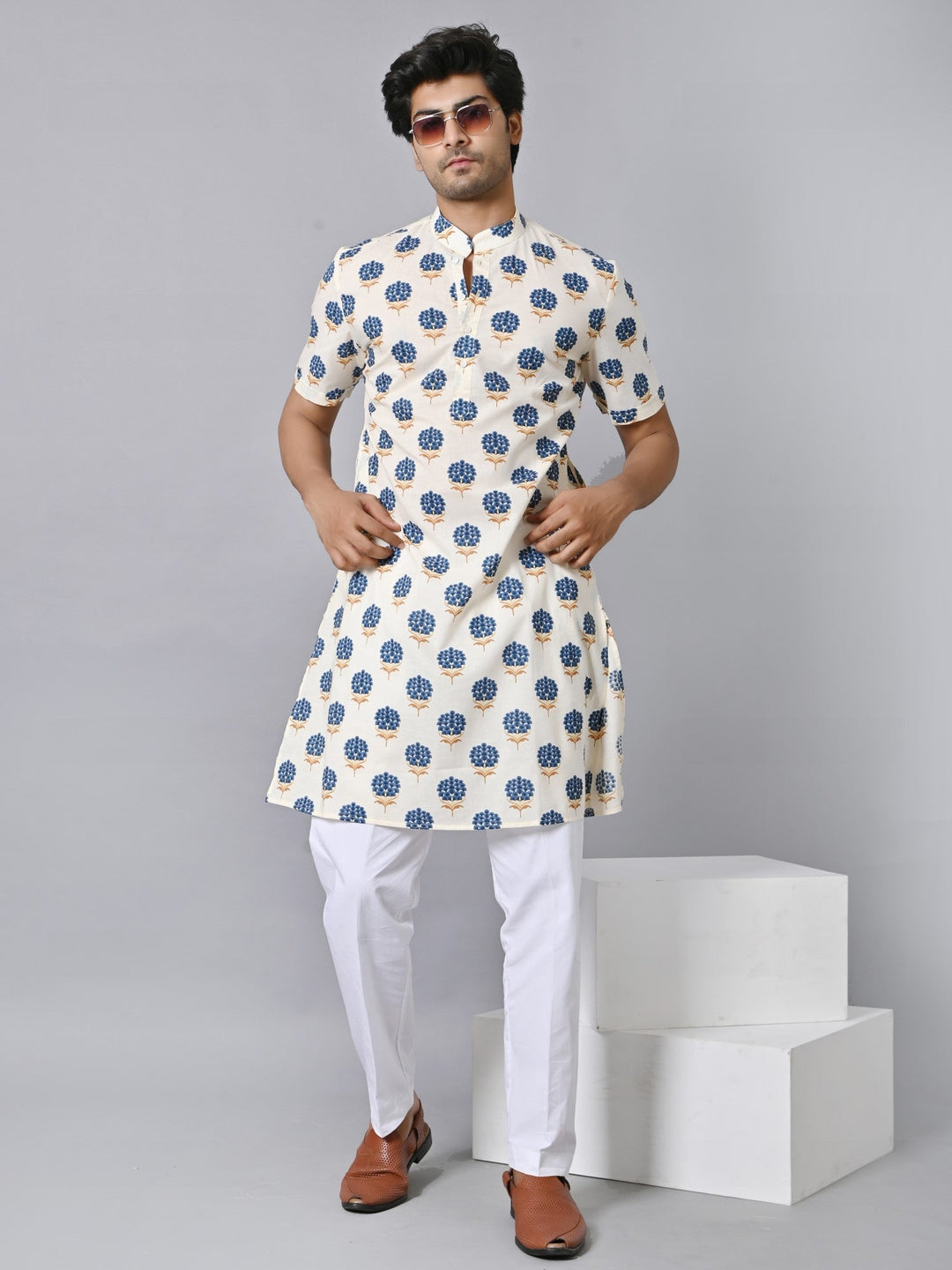 Floral Cream Only Kurta