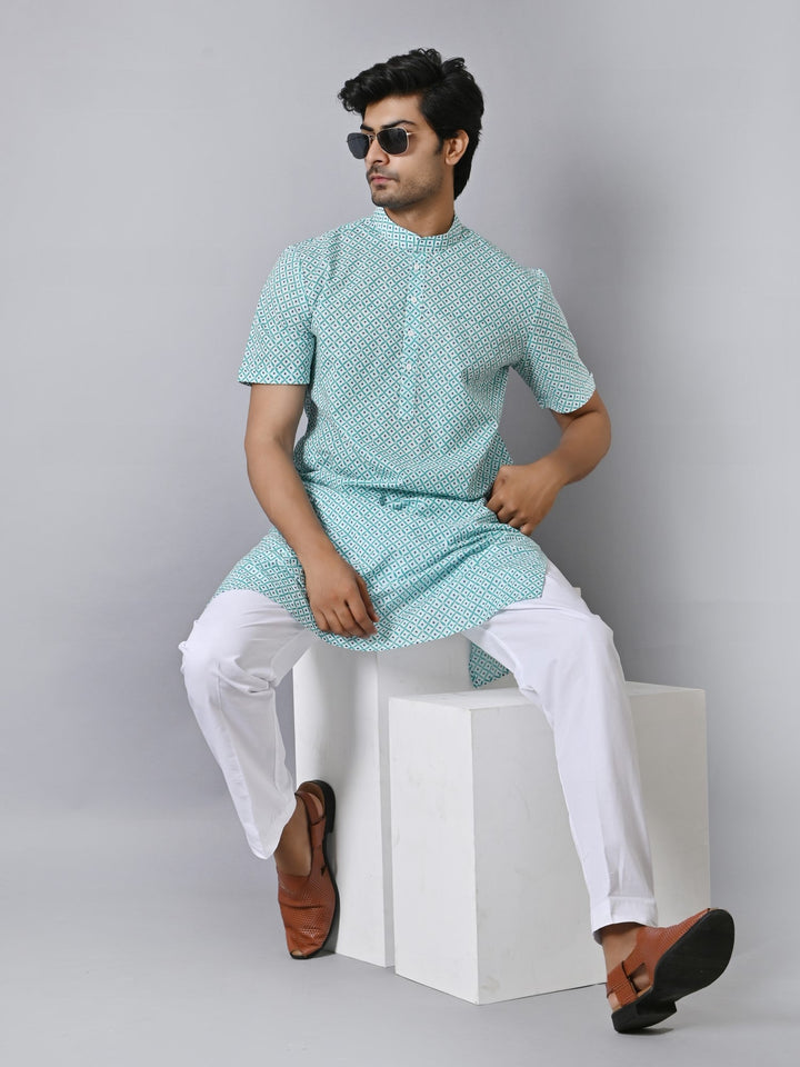 Checked Green Only Kurta