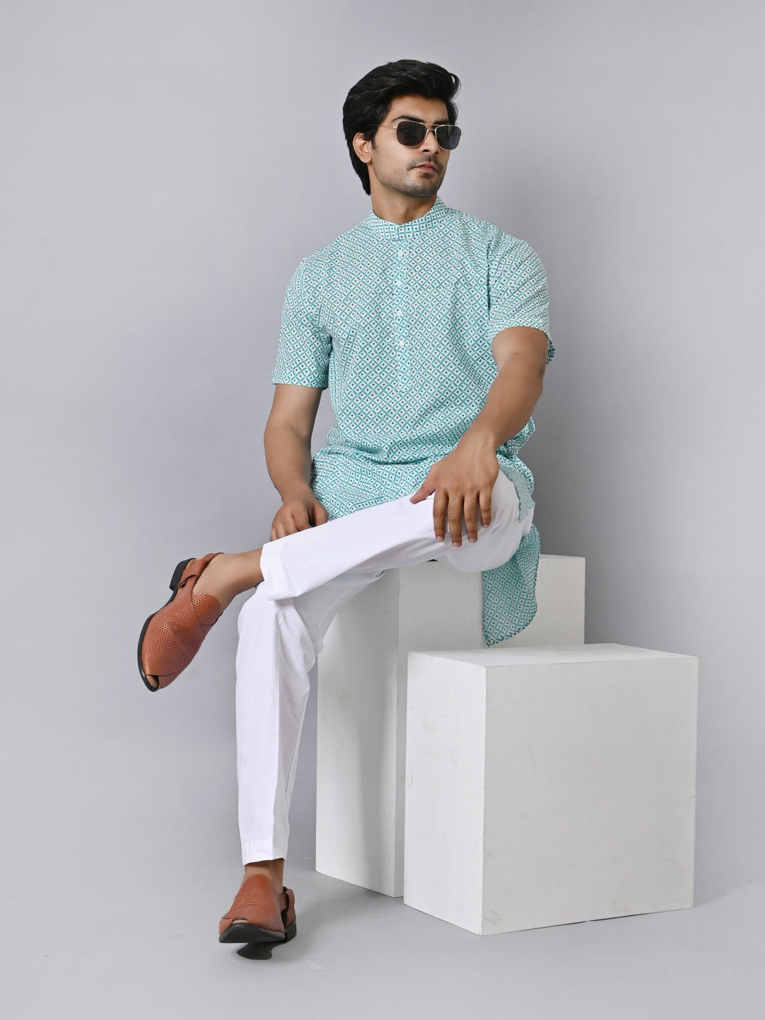 Checked Green Only Kurta