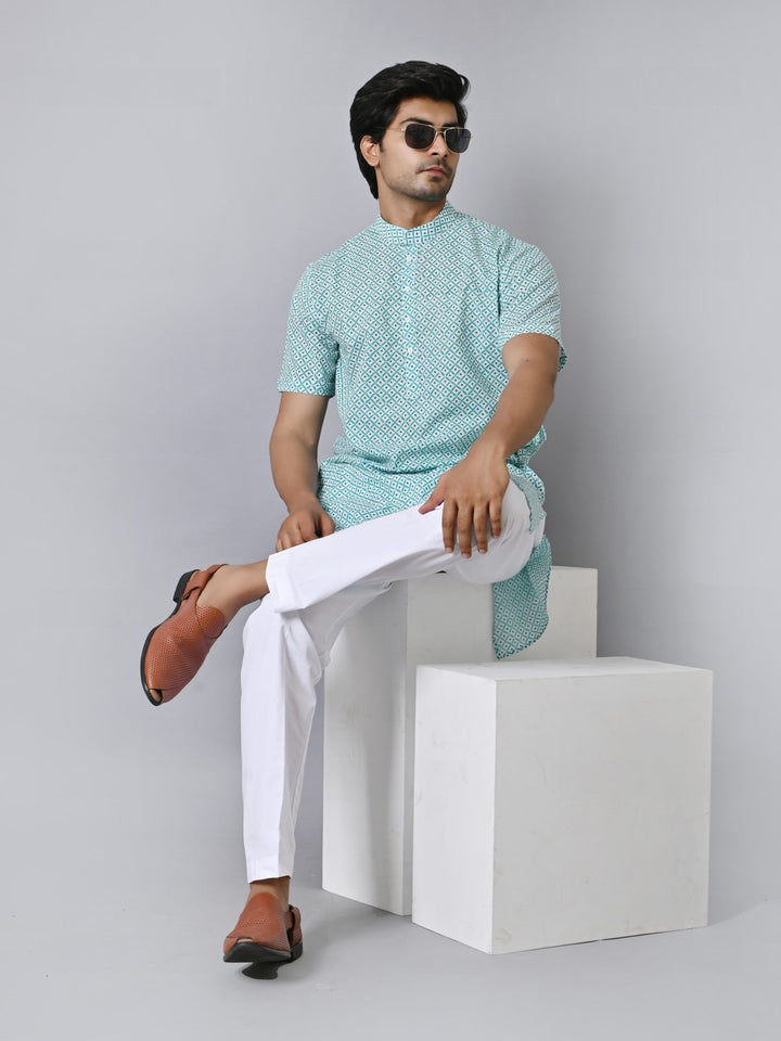 Checked Green Only Kurta