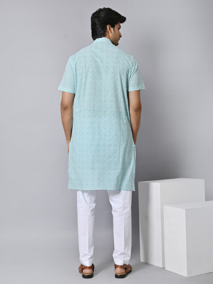 Checked Green Only Kurta