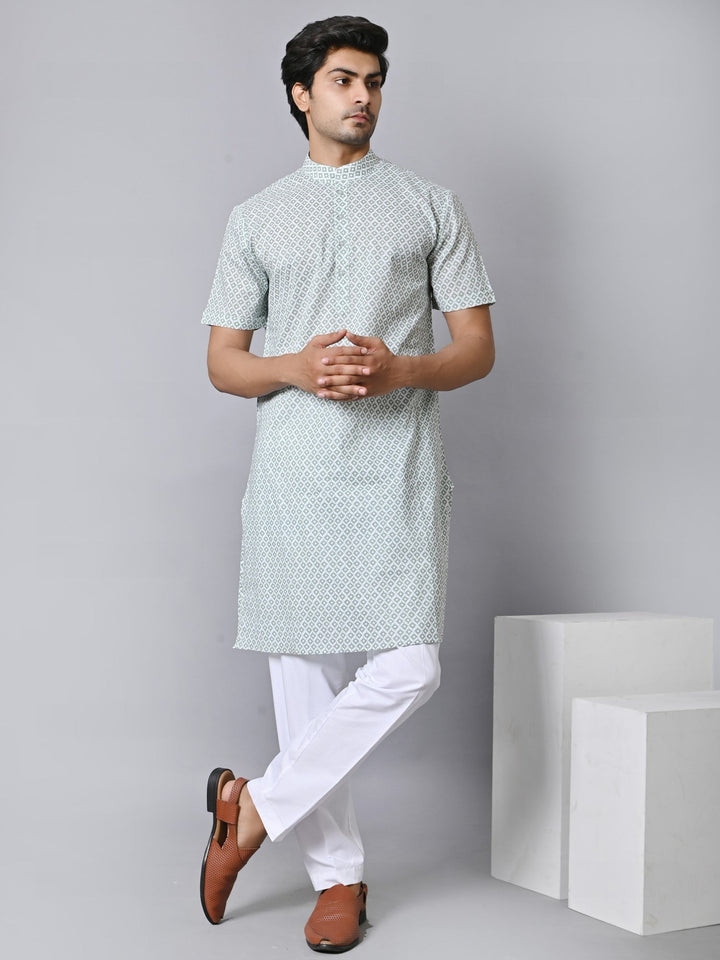 Geometric Green Only Kurta