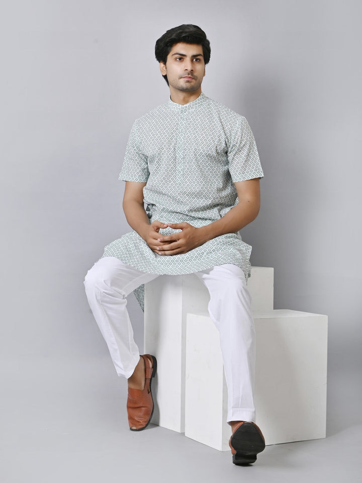 Geometric Green Only Kurta