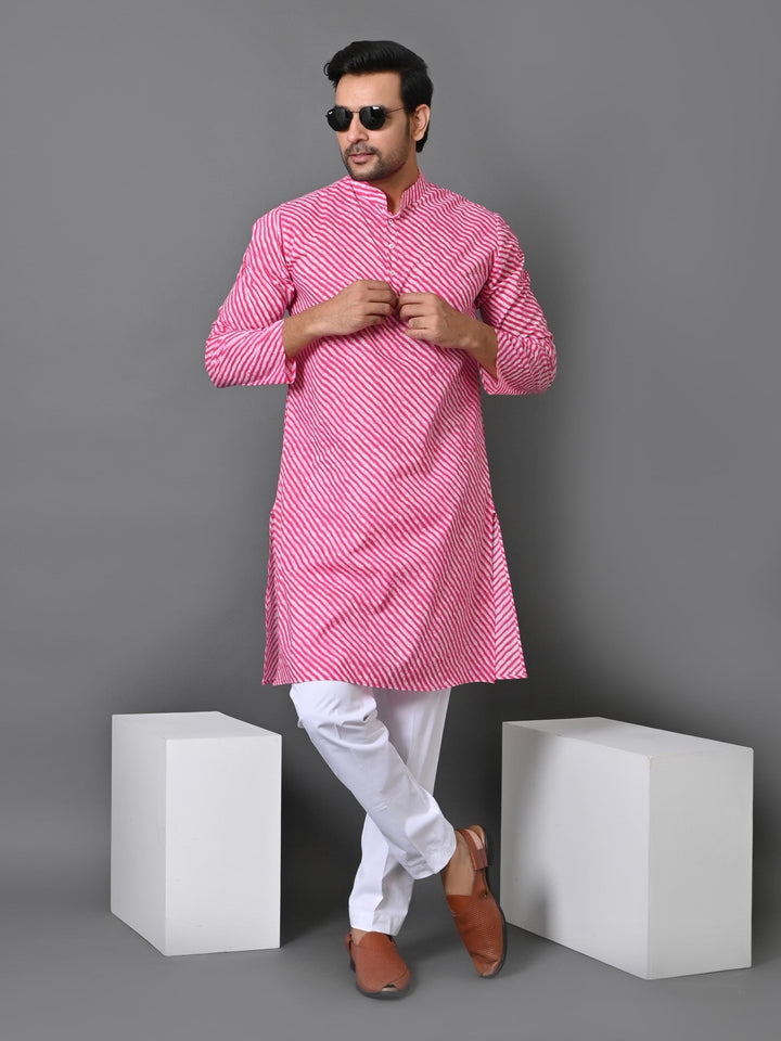 Leheriya Pink Only Kurta