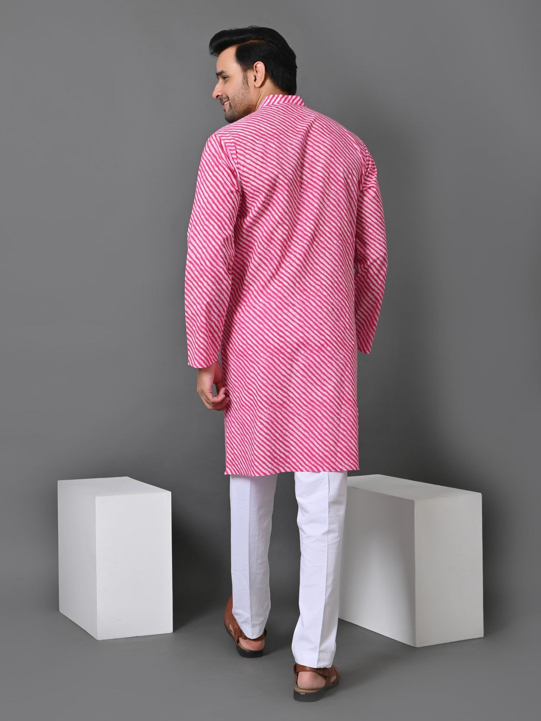 Leheriya Pink Only Kurta