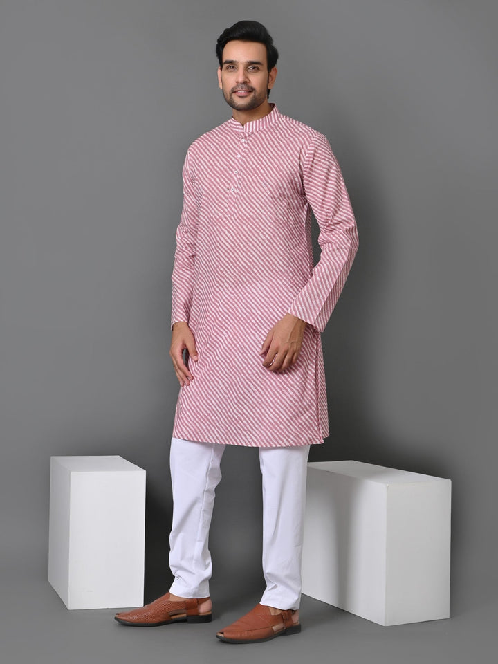 Leheriya Pink Only Kurta