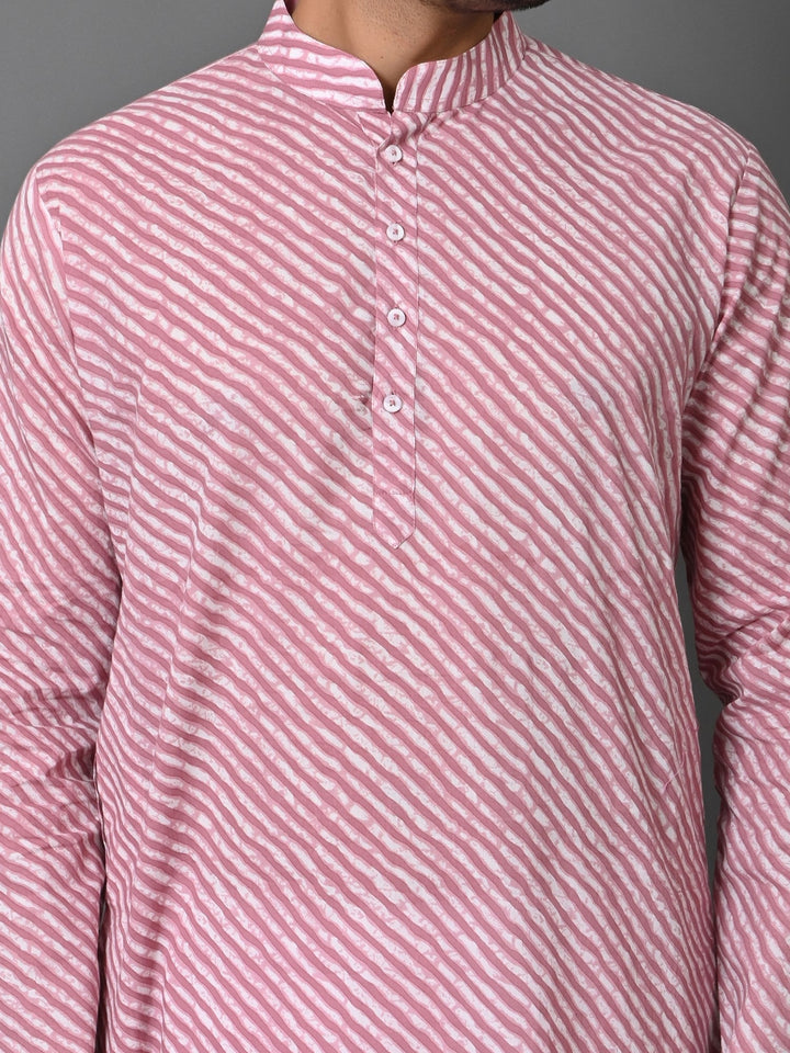 Leheriya Pink Only Kurta