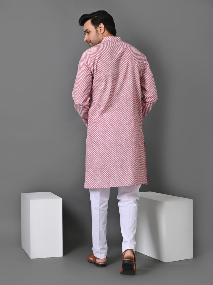 Leheriya Pink Only Kurta