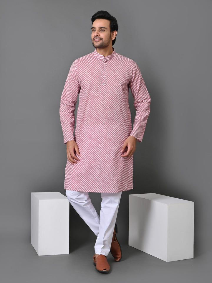 Leheriya Pink Only Kurta