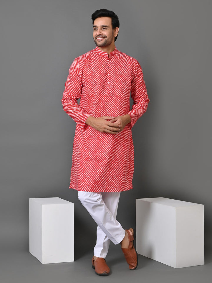 Leheriya Red Only Kurta