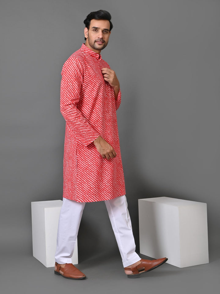 Leheriya Red Only Kurta