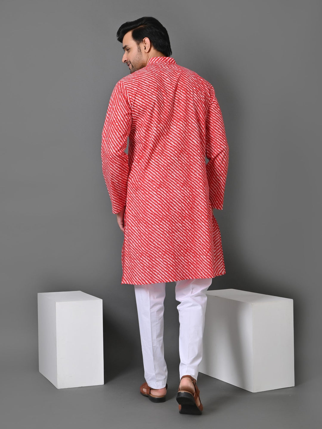 Leheriya Red Only Kurta